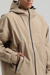 Men's Khaki Fully Sealed Dual-Vent Minimalist Insulated Snow Jacket
